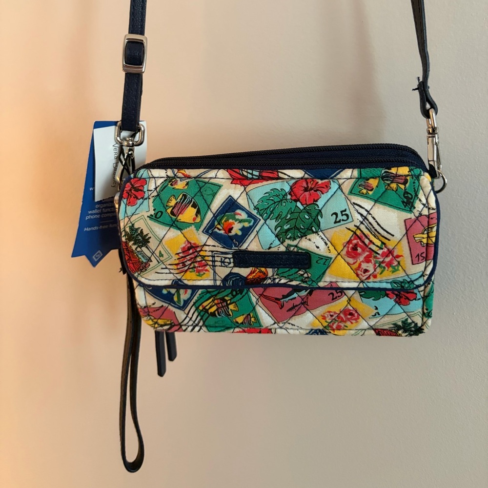 Vera Bradley Navy Multicolor Vacation Dual Crossbody/Wallet